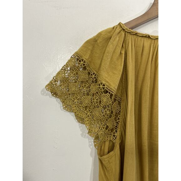 Bohemian Lace Peasant Top XL Cottagecore Hippie Festival Gypsy Ethereal Earthy - Picture 10 of 14